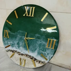 Ocean Whisper Resin Wall Clock