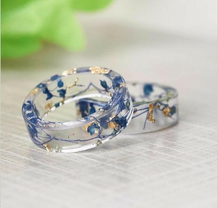 Aqua Luxe Gold-leaf Rings - Image 2