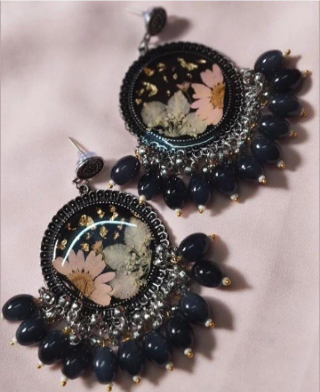Blossom Charm Resin Jhumkas